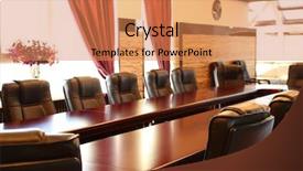  Presentation with versailles conference - Cool new presentation theme with interior of empty conference room backdrop and a coral colored foreground