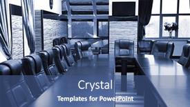  Presentation with conference - Theme enhanced with interior-of-empty-conference-room background and a  colored foreground