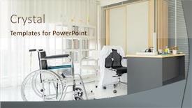  Presentation with doctor office - Slide deck enhanced with interior-of-empty-doctor-office background and a soft green colored foreground