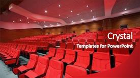  Presentation with cinema - Theme with interior of empty hall background and a tawny brown colored foreground