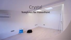  Presentation with conditioner - Slide set having interior-of-empty-room background and a light gray colored foreground