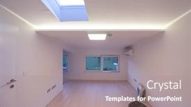  Presentation with conditioner - Cool new PPT theme with interior-of-empty-room backdrop and a gray colored foreground