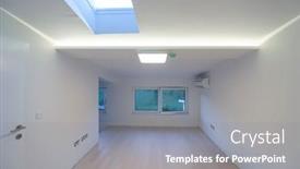  Presentation with conditioner - Audience pleasing theme consisting of interior-of-empty-room backdrop and a gray colored foreground