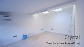  Presentation with conditioner - Theme having interior-of-empty-room background and a light gray colored foreground