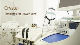  Presentation with ent - Presentation theme consisting of interior of ent consulting room background and a sky blue colored foreground