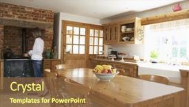  Presentation with kitchen - Cool new presentation with interior of farmhouse kitchen backdrop and a coral colored foreground