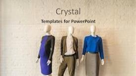  Presentation with clothing - Presentation theme with interior of fashion clothing shop background and a mint green colored foreground