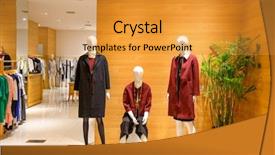  Presentation with boutique - Amazing PPT layouts having interior of fashion store backdrop and a gold colored foreground