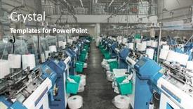  Presentation with textile shop - PPT theme with interior-of-garment-factory-shop background and a gray colored foreground