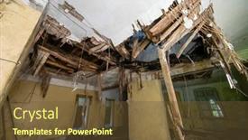  Presentation with room - Presentation design consisting of interior-of-grungy-room background and a tawny brown colored foreground