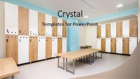  Presentation with locker room - Beautiful theme featuring interior of gym locker room backdrop and a lemonade colored foreground