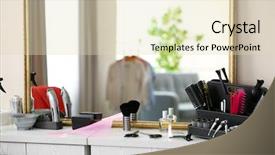  Presentation with hair salon - PPT theme having interior of hair salon background and a lemonade colored foreground