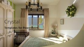  Presentation with decor - Audience pleasing slides consisting of interior of house double bed in bedroom with classic decor backdrop and a coral colored foreground