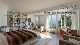  Presentation with interior - Amazing PPT layouts having bookcase - interior of house double bed backdrop and a light gray colored foreground