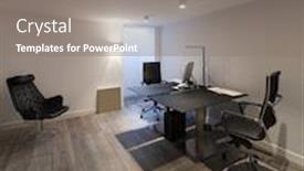  Presentation with interior design office - Colorful presentation design enhanced with interior-of-house-modern-office backdrop and a gray colored foreground