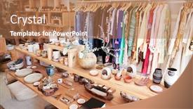  Presentation with gift - Beautiful slide set featuring interior-of-independent-gift backdrop and a coral colored foreground