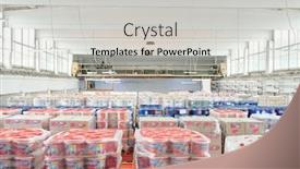  Presentation with modern building - Colorful presentation enhanced with interior-of-large-contemporary-warehouse backdrop and a light gray colored foreground