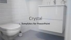  Presentation with toilet - Slide deck with interior of light modern bathroom with toilet and sink background and a light gray colored foreground