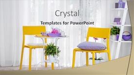  Presentation with tints - Colorful presentation design enhanced with interior-of-light-modern-room backdrop and a white colored foreground