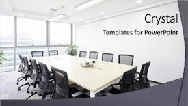  Presentation with office room - Presentation with interior of meeting room background and a white colored foreground