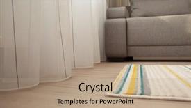  Presentation with apartment - Presentation design featuring interior-of-modern-apartment and a  colored foreground