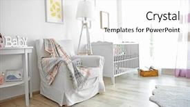  Presentation with room - Audience pleasing PPT layouts consisting of interior of modern baby room backdrop and a  colored foreground