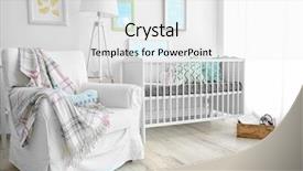  Presentation with room - Beautiful slides featuring interior of modern baby room backdrop and a  colored foreground
