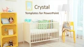 Presentation with interior - Amazing PPT layouts having interior of modern baby room backdrop and a cream colored foreground