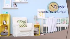  Presentation with interior - Theme consisting of interior of modern baby room background and a sky blue colored foreground