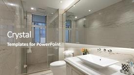 Presentation with bathroom - Slide deck having interior of modern bathroom background and a gray colored foreground