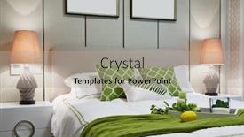  Presentation with bedroom modern - Colorful presentation enhanced with interior-of-modern-bedroom backdrop and a mint green colored foreground