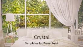  Presentation with bedroom modern - Presentation theme with interior-of-modern-bedroom background and a lemonade colored foreground