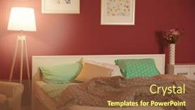  Presentation with bedroom modern - Amazing presentation having interior of modern bedroom with cozy double bed backdrop and a tawny brown colored foreground