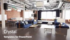  Presentation with interior design office - PPT layouts having interior of modern design office background and a gray colored foreground