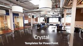  Presentation with interior design office - Cool new PPT layouts with interior of modern design office backdrop and a tawny brown colored foreground