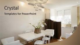  Presentation with angio room - Cool new presentation theme with interior of modern dining room backdrop and a  colored foreground
