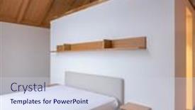  Presentation with bedroom modern - Presentation design featuring interior-of-modern-home background and a sky blue colored foreground