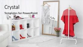  Presentation with interior - Presentation theme having interior of modern makeup room background and a white colored foreground