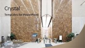 Presentation with lobby - Beautiful PPT theme featuring interior of modern office lobby backdrop and a  colored foreground