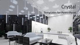  Presentation with lobby - PPT theme having interior of modern office lobby background and a  colored foreground