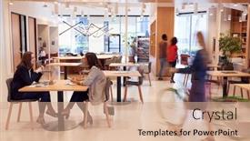  Presentation with interior - PPT layouts enhanced with interior-of-modern-open-plan background and a coral colored foreground