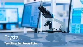  Presentation with research engineer - Slide deck having interior-of-modern-scientific-research background and a teal colored foreground