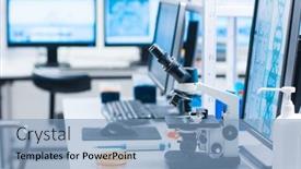  Presentation with genetic research - Slide set with interior-of-modern-scientific-research background and a light blue colored foreground