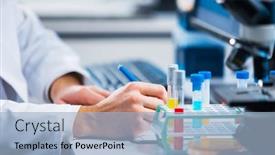  Presentation with genetic research - PPT layouts enhanced with interior-of-modern-scientific-research background and a light blue colored foreground