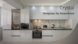  Presentation with kitchen - Presentation design having interior-of-modern-trendy-white background and a light gray colored foreground
