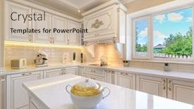  Presentation with white gold - Colorful slide set enhanced with interior-of-neoclassical-style-white backdrop and a mint green colored foreground