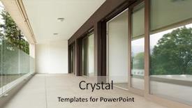  Presentation with apartment - PPT layouts consisting of interior of new apartment balcony background and a mint green colored foreground