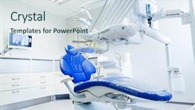  Presentation with dentistry - Beautiful presentation design featuring interior of new modern dental backdrop and a sky blue colored foreground