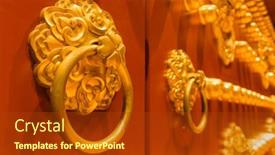  Presentation with china travel - PPT layouts having interior-of-pagoda-in-luoyang background and a tawny brown colored foreground