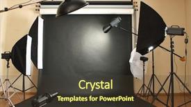  Presentation with professional - Beautiful presentation theme featuring interior of professional photo studio backdrop and a  colored foreground